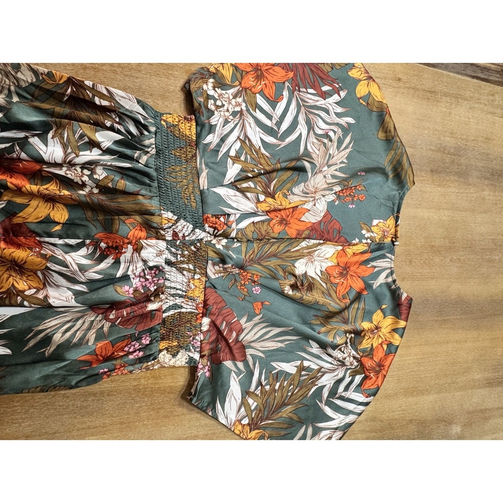 Showpo Vacay Ready Maxi Dress Size 14 Floral Plunge Neckline Thigh High Slit - Picture 10 of 15